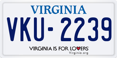 VA license plate VKU2239