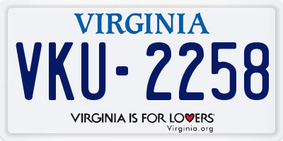 VA license plate VKU2258