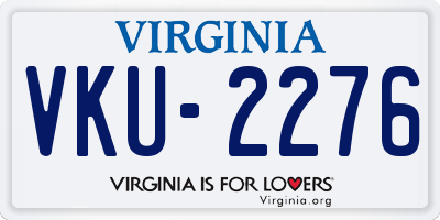 VA license plate VKU2276