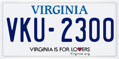 VA license plate VKU2300