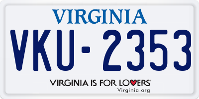 VA license plate VKU2353
