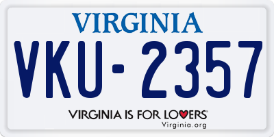 VA license plate VKU2357