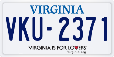 VA license plate VKU2371