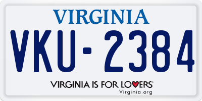 VA license plate VKU2384