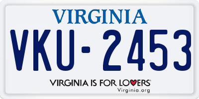VA license plate VKU2453