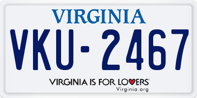 VA license plate VKU2467