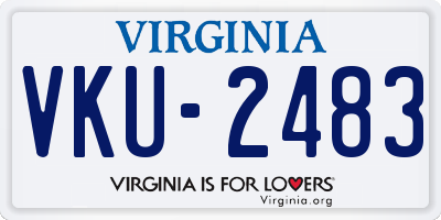 VA license plate VKU2483