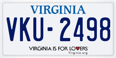 VA license plate VKU2498