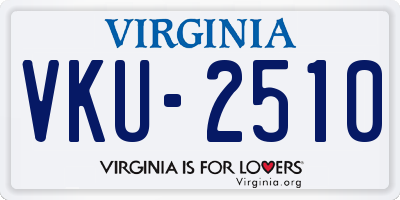 VA license plate VKU2510