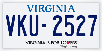 VA license plate VKU2527