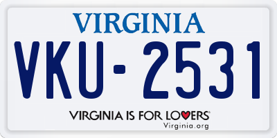 VA license plate VKU2531