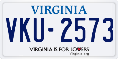VA license plate VKU2573