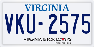 VA license plate VKU2575