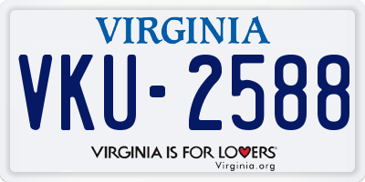 VA license plate VKU2588
