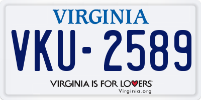 VA license plate VKU2589