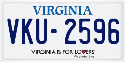 VA license plate VKU2596