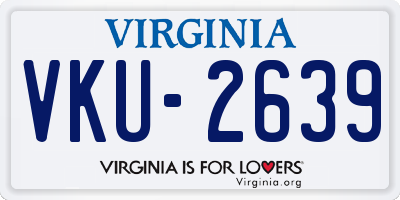 VA license plate VKU2639