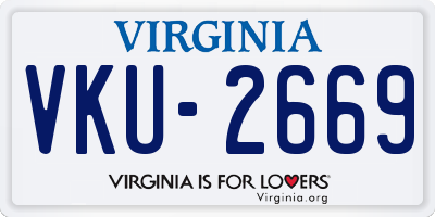 VA license plate VKU2669