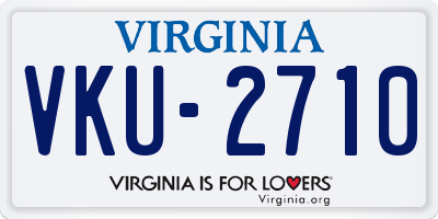 VA license plate VKU2710