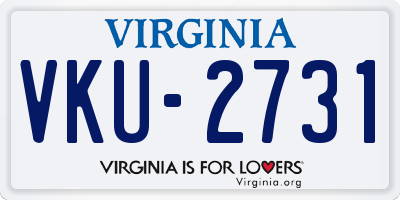 VA license plate VKU2731