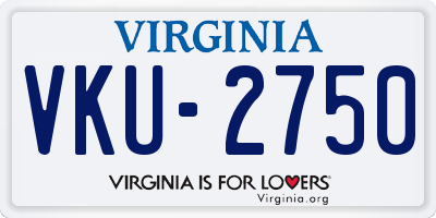 VA license plate VKU2750