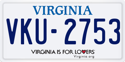 VA license plate VKU2753