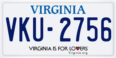 VA license plate VKU2756