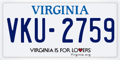 VA license plate VKU2759