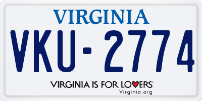 VA license plate VKU2774
