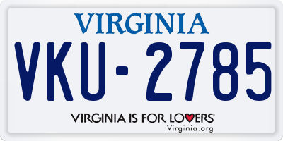 VA license plate VKU2785