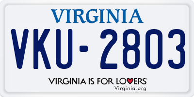 VA license plate VKU2803