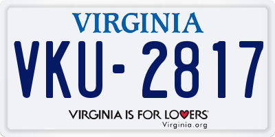 VA license plate VKU2817