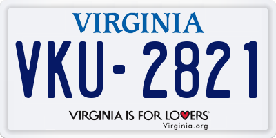 VA license plate VKU2821