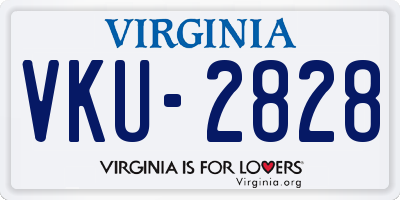 VA license plate VKU2828
