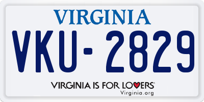 VA license plate VKU2829