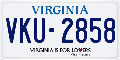 VA license plate VKU2858