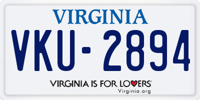 VA license plate VKU2894