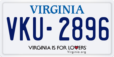 VA license plate VKU2896