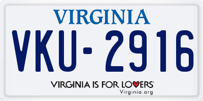 VA license plate VKU2916