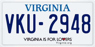 VA license plate VKU2948
