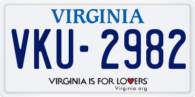 VA license plate VKU2982