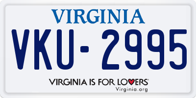 VA license plate VKU2995
