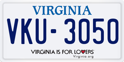 VA license plate VKU3050