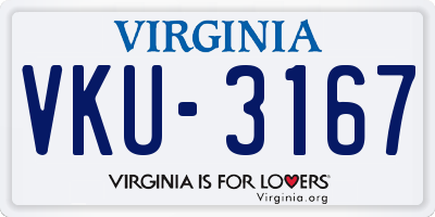 VA license plate VKU3167