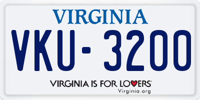 VA license plate VKU3200