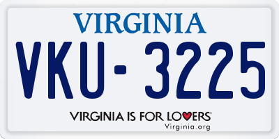 VA license plate VKU3225