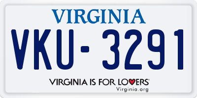 VA license plate VKU3291