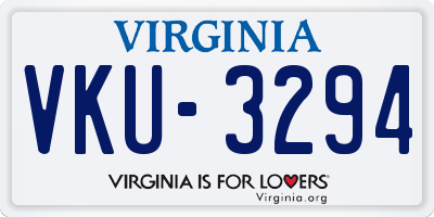 VA license plate VKU3294