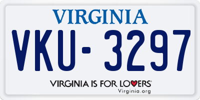 VA license plate VKU3297