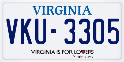 VA license plate VKU3305